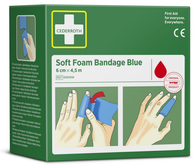 Cederroth Klebstofffreies Pflaster Blau 6 cm x 4.5m